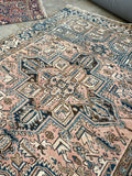 7x9 Persian Heriz Rug #2759 - Blue Parakeet Rugs