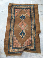 2'6 x 4' Antique Persian Camel Hair Rug - Blue Parakeet Rugs