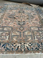 7x9 Persian Heriz Rug #2759 - Blue Parakeet Rugs