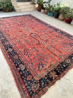 8'3 x 13' Antique Persian Berry Lilihan rug # 2236ML / 9x13 Vintage Rug - Blue Parakeet Rugs