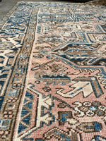 7x9 Persian Heriz Rug #2759 - Blue Parakeet Rugs