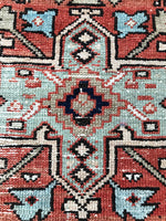 3'8 x 4'1 antique Persian Heriz (#1096ML) / 3x4 vintage rug - Blue Parakeet Rugs
