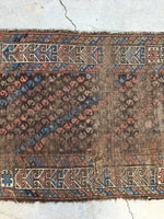 2'7 x 3'10 worn nomadic Baluch rug (#1232) / 3x4 vintage rug - Blue Parakeet Rugs