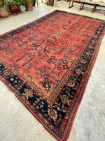 8'3 x 13' Antique Persian Berry Lilihan rug # 2236ML / 9x13 Vintage Rug - Blue Parakeet Rugs