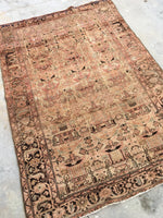 4'4 x 6'4 blush + minky Antique Malayer Rug - Blue Parakeet Rugs