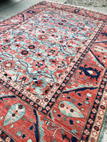 9'10 x 12'10 Vintage Persian Heriz / 10x13 vintage rug - Blue Parakeet Rugs