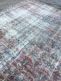 9'10 x 11'10 antique Mashhad Rug / Worn to Perfection Rug / 10x12 vintage rug (#592) - Blue Parakeet Rugs