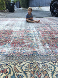 9'10 x 11'10 antique Mashhad Rug / Worn to Perfection Rug / 10x12 vintage rug (#592) - Blue Parakeet Rugs