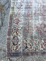 9'10 x 11'10 antique Mashhad Rug / Worn to Perfection Rug / 10x12 vintage rug (#592) - Blue Parakeet Rugs