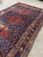 7x10 Antique Persian Tribal Rug #2762 - Blue Parakeet Rugs