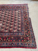 7'5 x 10'1 Antique Persian Paisley Mashhad rug #2238 / 8x10 Vintage Rug - Blue Parakeet Rugs