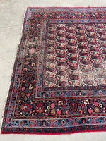 7'5 x 10'1 Antique Persian Paisley Mashhad rug #2238 / 8x10 Vintage Rug - Blue Parakeet Rugs