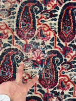 7'5 x 10'1 Antique Persian Paisley Mashhad rug #2238 / 8x10 Vintage Rug - Blue Parakeet Rugs