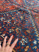 7x10 Antique Persian Tribal Rug #2762 - Blue Parakeet Rugs