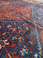 7x10 Antique Persian Tribal Rug #2762 - Blue Parakeet Rugs