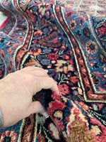 7'5 x 10'1 Antique Persian Paisley Mashhad rug #2238 / 8x10 Vintage Rug - Blue Parakeet Rugs