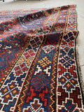 7x10 Antique Persian Tribal Rug #2762 - Blue Parakeet Rugs