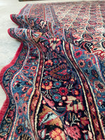 7'5 x 10'1 Antique Persian Paisley Mashhad rug #2238 / 8x10 Vintage Rug - Blue Parakeet Rugs
