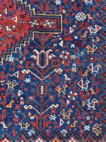 7x10 Antique Persian Tribal Rug #2762 - Blue Parakeet Rugs
