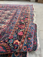 7'5 x 10'1 Antique Persian Paisley Mashhad rug #2238 / 8x10 Vintage Rug - Blue Parakeet Rugs