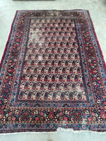 7'5 x 10'1 Antique Persian Paisley Mashhad rug #2238 / 8x10 Vintage Rug - Blue Parakeet Rugs