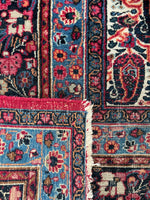 7'5 x 10'1 Antique Persian Paisley Mashhad rug #2238 / 8x10 Vintage Rug - Blue Parakeet Rugs