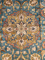 9'1 x 12'4 Antique Persian French blue ground Tabriz Rug (#2418ML) - Blue Parakeet Rugs