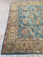 9'1 x 12'4 Antique Persian French blue ground Tabriz Rug (#2418ML) - Blue Parakeet Rugs