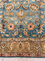 9'1 x 12'4 Antique Persian French blue ground Tabriz Rug (#2418ML) - Blue Parakeet Rugs