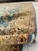 9'1 x 12'4 Antique Persian French blue ground Tabriz Rug (#2418ML) - Blue Parakeet Rugs