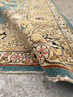 9'1 x 12'4 Antique Persian French blue ground Tabriz Rug (#2418ML) - Blue Parakeet Rugs