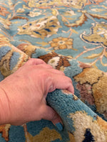 9'1 x 12'4 Antique Persian French blue ground Tabriz Rug (#2418ML) - Blue Parakeet Rugs