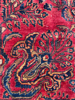 8'9 x 12'5 Antique Persian Sarouk rug #2420 / 9x12 Sarouk - Blue Parakeet Rugs