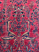 8'9 x 12'5 Antique Persian Sarouk rug #2420 / 9x12 Sarouk - Blue Parakeet Rugs