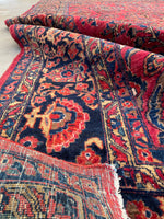 8'9 x 12'5 Antique Persian Sarouk rug #2420 / 9x12 Sarouk - Blue Parakeet Rugs