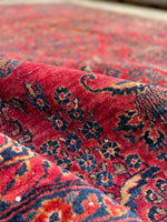 8'9 x 12'5 Antique Persian Sarouk rug #2420 / 9x12 Sarouk - Blue Parakeet Rugs
