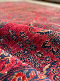 8'9 x 12'5 Antique Persian Sarouk rug #2420 / 9x12 Sarouk - Blue Parakeet Rugs