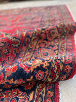 8'9 x 12'5 Antique Persian Sarouk rug #2420 / 9x12 Sarouk - Blue Parakeet Rugs