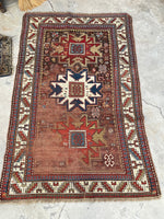 4’5 x 7’ Antique Kazak rug #2556ML - Blue Parakeet Rugs