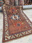 4’5 x 7’ Antique Kazak rug #2556ML - Blue Parakeet Rugs