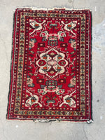 2' x 2'9 Vintage Persian Scatter Rug #2634 - Blue Parakeet Rugs