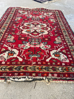 2' x 2'9 Vintage Persian Scatter Rug #2634 - Blue Parakeet Rugs