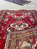 2' x 2'9 Vintage Persian Scatter Rug #2634 - Blue Parakeet Rugs