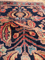 1'11 x 2'6 Antique Navy Mohajeran Sarouk #2241 / 2x3 Vintage Rug - Blue Parakeet Rugs