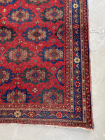 4'7 x 6'2 Antique Persian Afshar Rug #2636 / 5x6 vintage rug - Blue Parakeet Rugs