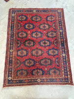 4'7 x 6'2 Antique Persian Afshar Rug #2636 / 5x6 vintage rug - Blue Parakeet Rugs
