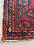 4'7 x 6'2 Antique Persian Afshar Rug #2636 / 5x6 vintage rug - Blue Parakeet Rugs