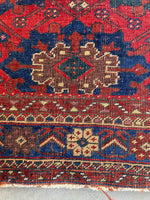 4'7 x 6'2 Antique Persian Afshar Rug #2636 / 5x6 vintage rug - Blue Parakeet Rugs