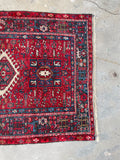 3'6 x 4'9 Antique Persian Heriz rug #2637 / 4x7 vintage Persian rug - Blue Parakeet Rugs