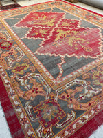 11x14 Antique Agra rug #2243 / 11x14 Vintage Rug - Blue Parakeet Rugs